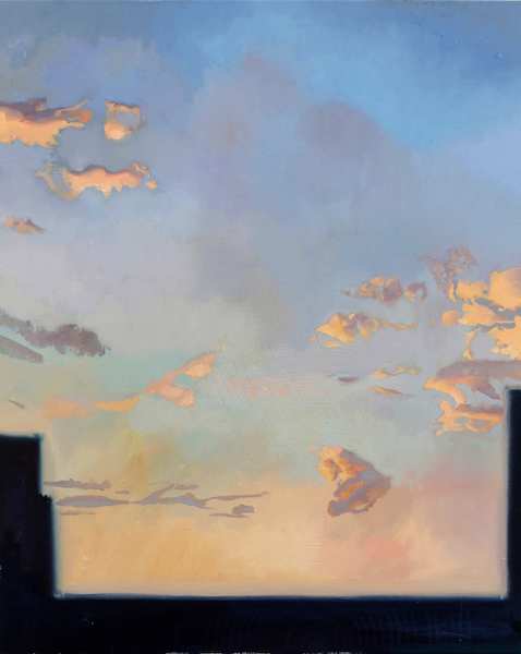 Rayk Goetze: Himmel über B., 2020, oil and acrylic on canvas, 100 x 80 cm

